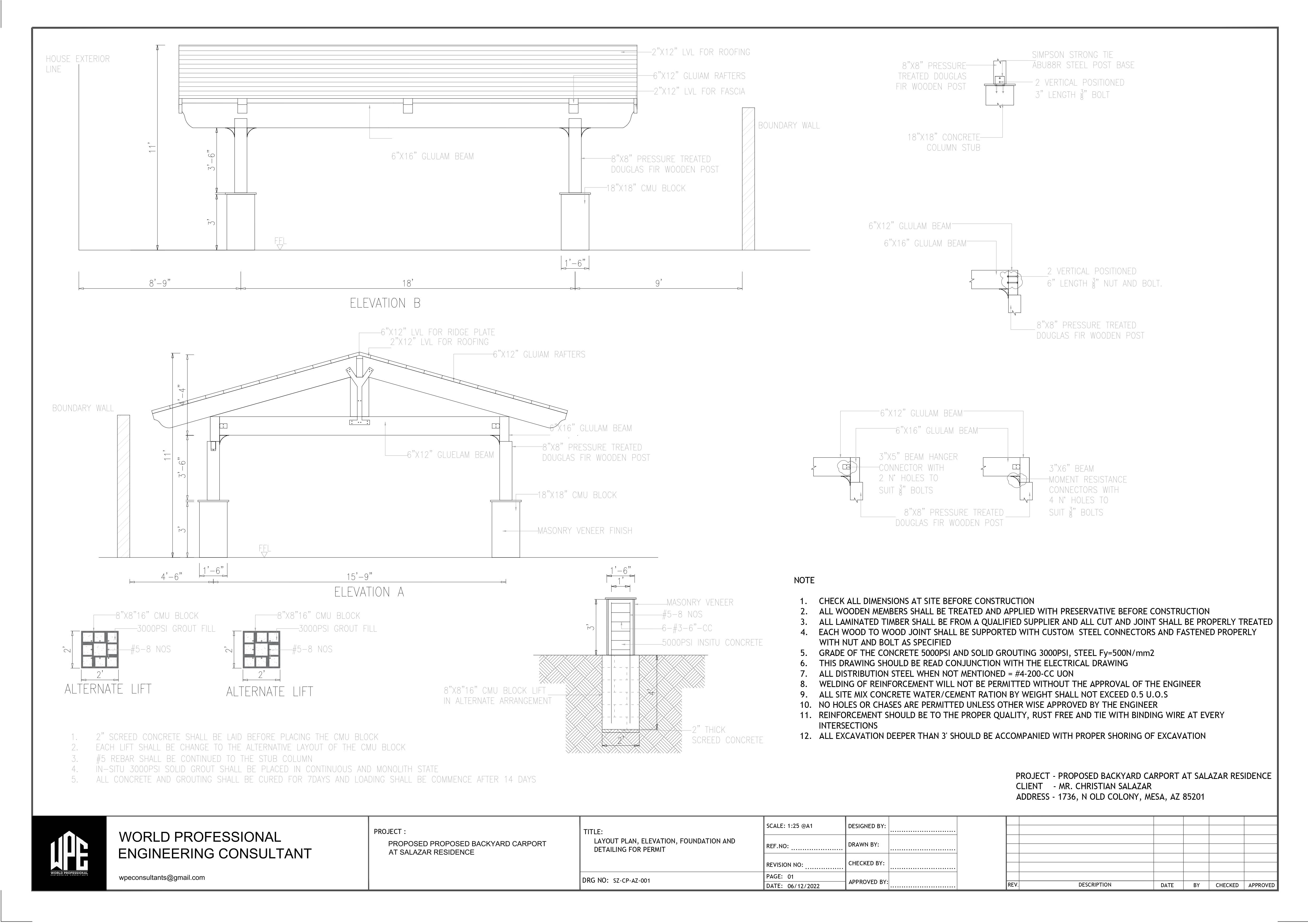 Backyard Gazebo Permit Drawings